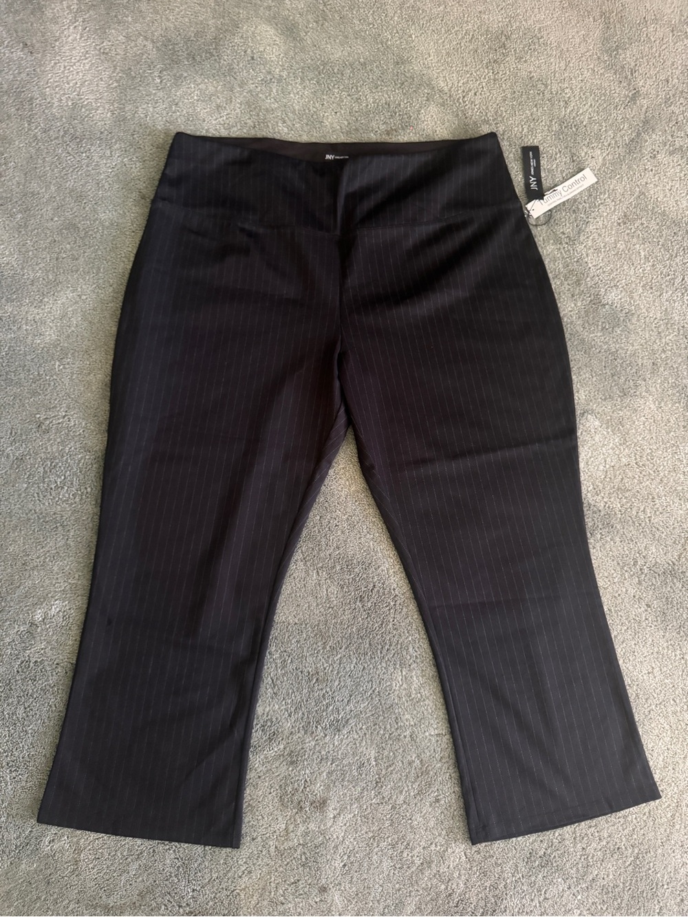 JONES NEW YORK Woman Black Pin-Stripe Tummy Control Dress Pants NWT Plus Size 3X